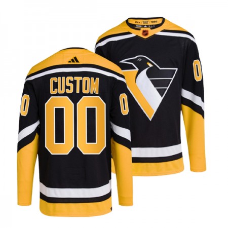 Miehille NHL Pittsburgh Penguins Pelipaita Custom Adidas 2022-23 Reverse Retro 2.0 Musta Authentic